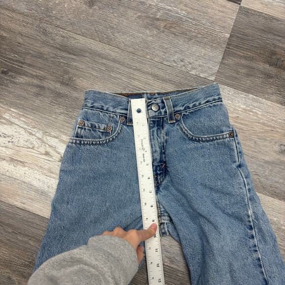 Vintage Levis 550 Red Tab Blue Boy 10 22" Relaxed Fit Slim Stonewash Jean Shorts - Picture 8 of 11